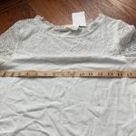 H&M White Ecru Lace Ruffle Trim High Neck T-Shirt Photo 5