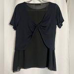 Piazza Italia Twist Back Black Blouse Small Photo 1
