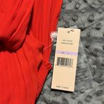 Nanette Lepore  size 6 crimson ruby pleated dress sleeveless mock neck 3 button Photo 11