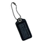 Coach  Black Leather Replacement Keychain Mini Tag Fob On‎ Beaded Chain​​​ Photo 3
