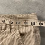 Old Navy Size 8 Khaki Cream Stripe Stretch Mid Rise Straight Leg Cropped Pants Photo 10