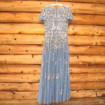 Mac Duggal 5717 Womens Blue Embellished Butterfly Sleeve High Neck Gown Photo 9