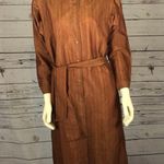 Vintage L.A. Passion Rust stripe shirt belted dress mandarin collar size 11 Photo 3