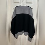 Rebecca Minkoff  Black Gray Color-block Open Front Knit Sweater Wrap One Size Photo 1
