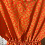 Everly Elephant Mini Cinch Waist Dress Orange and Gold Photo 1
