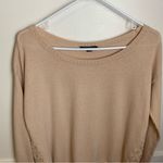 American Eagle  Tan Lace Back Crewneck Sweater Photo 4