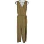 Everlane  Japanese GoWeave Essential Cropped Olive Green Wide Leg Jumpsuit size 6 Photo 2