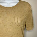 Max Mara  Tan Sheer Swirl Design‎ Short Sleeve Shirt Photo 2