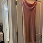ZARA Strapless Satin Midi Dress Photo 5
