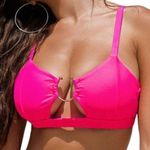 Womens High Waisted Bikini Open Ring Sexy Brazilian Medium 2 Piece Set Hot Pink Photo 2