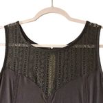 Torrid Swing Tent Dress SZ 2X Charcoal Gray Sleeveless Lace Yoke Handkerchief Photo 3
