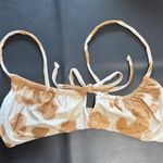 Darlin’ Tan and Cream Bikini Top Size Medium Brown Photo 0