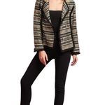 Anthropologie NWT Moon River Braelyn Tweed Fringe Blazer Black/ Gold Size S Photo 2