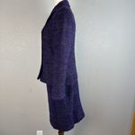 Talbots  Skirt Jacket Suit Size 8 Petite Purple Boucle Nubby Tweed Wool Mohair Photo 2