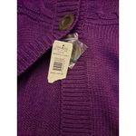 Pink Rose NWT‎  Purple 2 Button Cardigan Short Sleeve Sweater Size Large Photo 4
