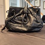 Loewe Vintage  Flamenco Knot Drawstring Bag Black Nappa Leather Pouch Clutch Photo 1