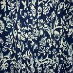 Orvis Vintage Women's Rayon Blue White Floral Pocket Front Tie Long Skirt XL Photo 3