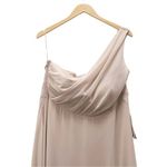 Birdy Grey NWT Kira One Shoulder Maxi Bridesmaid Dress Taupe Chiffon Size XXL Photo 3