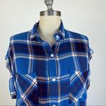 Rails Britt Plaid Cap-Sleeve Shirt in Santorini Royal Photo 45