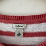 L.L.Bean Women's Pink Clay Striped Cotton Cashmere Cardigan Long Sleeve Photo 3