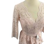 Jenny Packham Maxi Dress Blush Pink Lace and Chiffon Pleated Skirt 2 New Photo 2