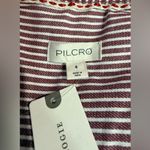 Anthropologie NWT Anthro Pilcro Sleeveless Denim Drawstring Romper Red Railroad Stripes Small Photo 5