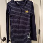 Michigan Wolverines Women's M Striped Hooded Shirt Size M G Photo 0
