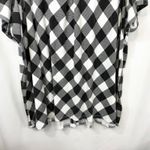 Woman Within  Plus Size 30/32 Top 3X Black White Buffalo Plaid Short Sleeve 1115 Photo 5