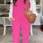 Free People Pink corduroy high roller jumpsuit Photo 6
