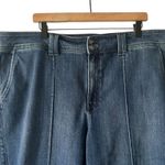 Talbots 20W Flare Leg Pintuck Jeans Lapis Wash Stretch Cotton Cropped Wide Leg Photo 3