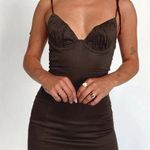 Princess Polly Brown Tie Strap Mini Dress Photo 0