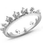 Silver Rhinestone Crown Ring Photo 1