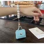 NWT‎ Mini Purse Keychain Pink Faux Leather with Pearl Handle, Coin Holder Photo 5