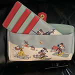 Disney  NWT Light Blue and White Wallet with Skiing Characters Photo 3