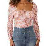 Free People Hilary Printed Long-Sleeve Top Size M NEW Photo 0