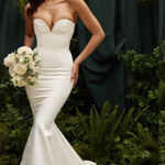 House Of CB HOUSE‎ OF CB 'Giselle' Ivory Satin Strapless Bridal Gown NWOT size L Photo 0