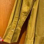 Free People  Cotton Poplin Button Front Mini Shirt Dress in Chartreuse Size Small Photo 11