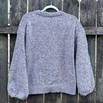 J. Crew Purple Puff Sleeve Crewneck Sweater XL Photo 4