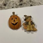 JACK Lot Of 2 Brooch Pins Fall / Autumn Halloween Holiday Boo Bear / O’ Lantern Photo 1