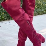 Wine/Burgundy Over The Knee Boots Red Size 6.5 Photo 0