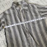 Past Life The Collective Striped Open Front Button Down Shirt Black/White (XS/S) Black Photo 3