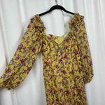 For Love & Lemons  Yellow Silk Floral Beaumont Mini Dress Sz.M Photo 8