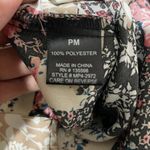 Cure. Petites Women's Floral Colorblock Lace Illusion Tie Neck Blouse Top PM Black Size undefined Photo 7