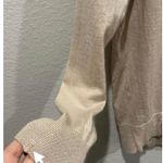 Theory Tan Beige Long Sleeve V-Neck Sweatshirt Photo 3