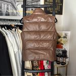 Ralph Lauren RLX Brown Leather Puffer Vest Womens Small Photo 7