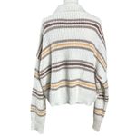 Free People Kennedy Pullover Sweater Ivory Oak Combo Large Chunky Knit Stripes Photo 6