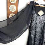 Badgley Mischka Sequins Tunic Cold
Shoulder Blouse NWT Large Photo 4