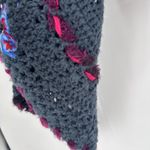 SAVE THE QUEEN Crochet Open Knit Cardigan Sweater Fringe Trim XS Italy Gray Photo 7