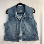 J Jill M Denim Vest Stretch Blue Jean Sleeveless Western Normcore Capsule Crop Size M Photo 0