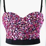 Charmian Rhinestone Bustier Crop Top Corset NWT Pink Size XXL Photo 0